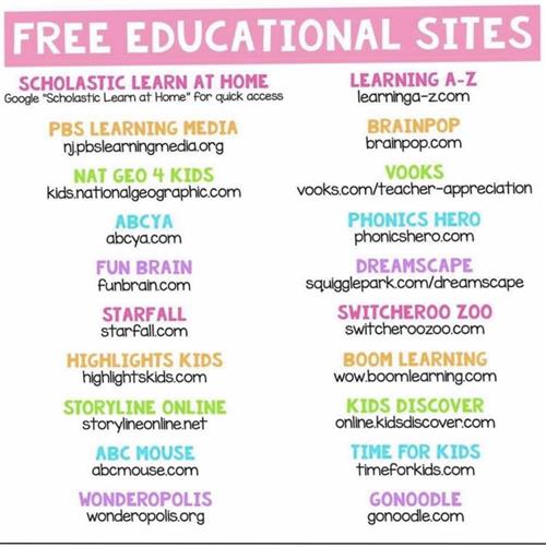 School Closing Websites to use at home 
